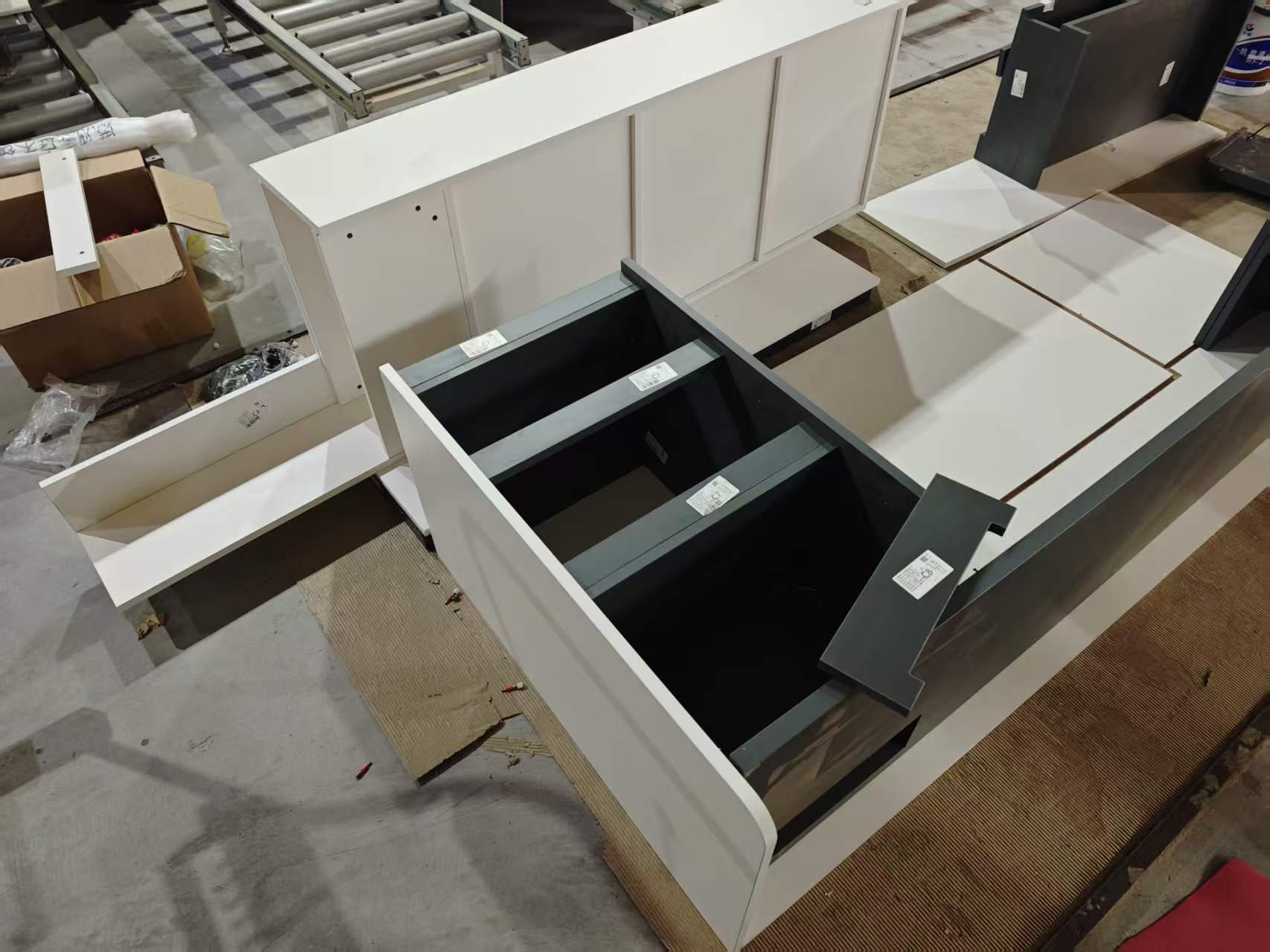 Cabinet assembly in progress