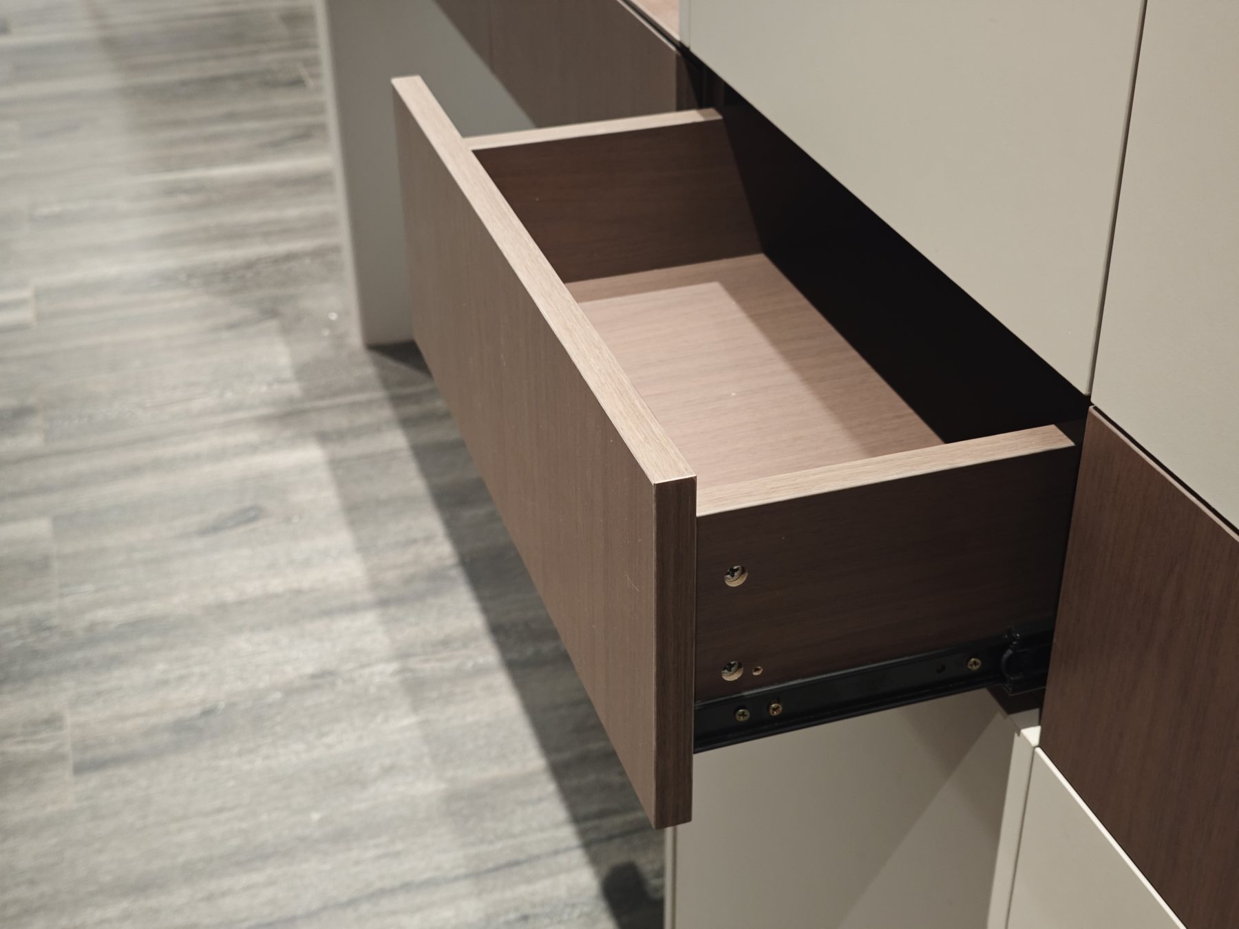Real drawer and cabinet edge detail